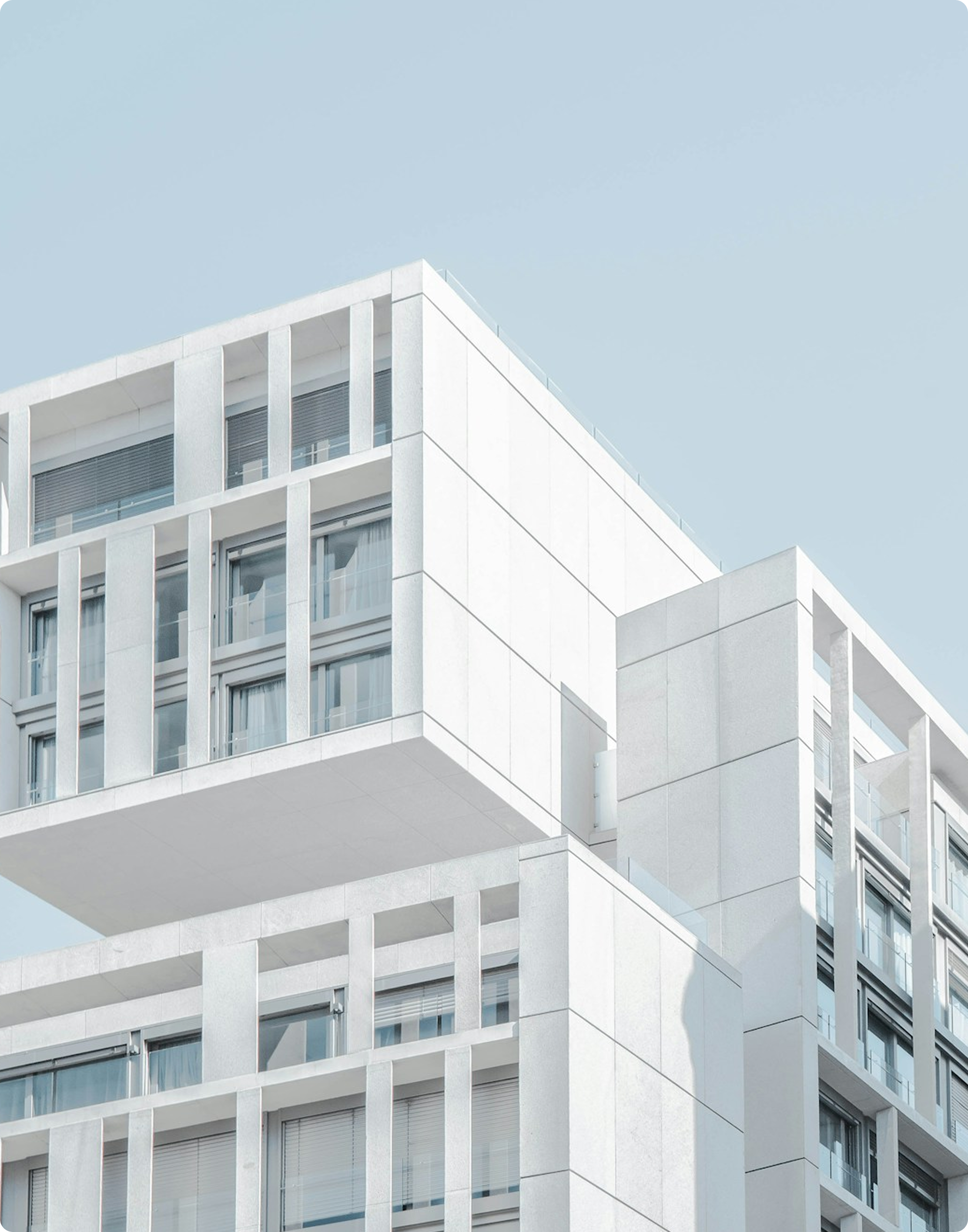 Modern white building exterior